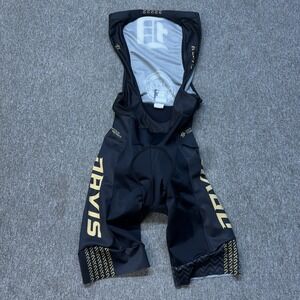 Hyperthreads Men's Size Small Custom Cycling Bib Shorts Black Gold Davis S